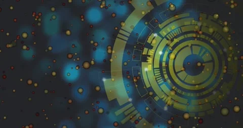 Vertical video: Timeline starting gold HUD rotating specks crossing HUD and Stock Footage 332288756
