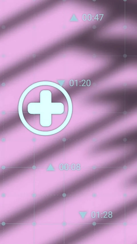 Vertical video: Timer cycling cyan icons on mobile UI for category preview, Stock Footage 330430207