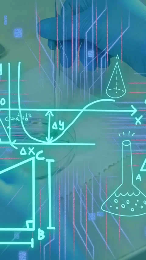 Vertical video: Tip lowering, tech adding sample into dish for assay in lab neon Stock Footage 332823719
