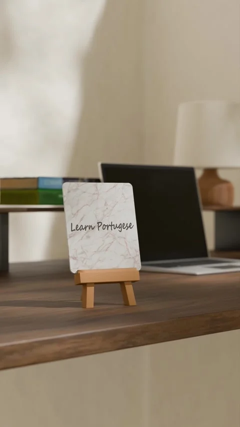 Vertical Video of Today pending task showing Learn Portuguese Stock Footage 301687959