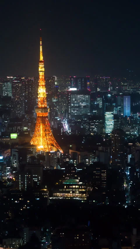Vertical video - Tokyo Night Timelapse Stock Footage 280124966