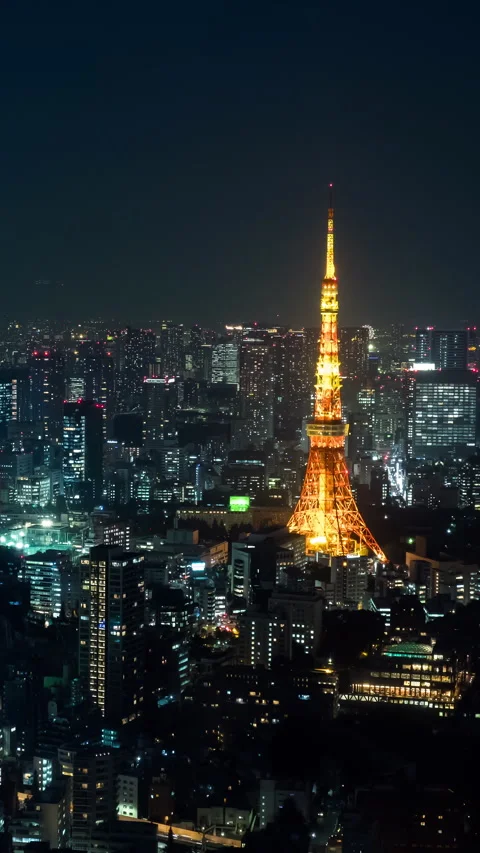 Vertical video - Tokyo Night Timelapse Stock Footage 280125076