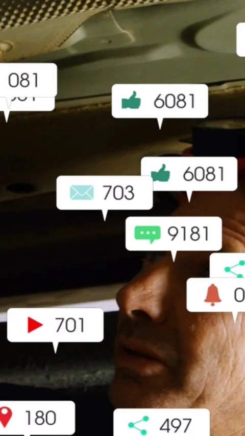 Vertical video: Torch flame sparking icons while tech using torch, inspecting Stock Footage 334317997