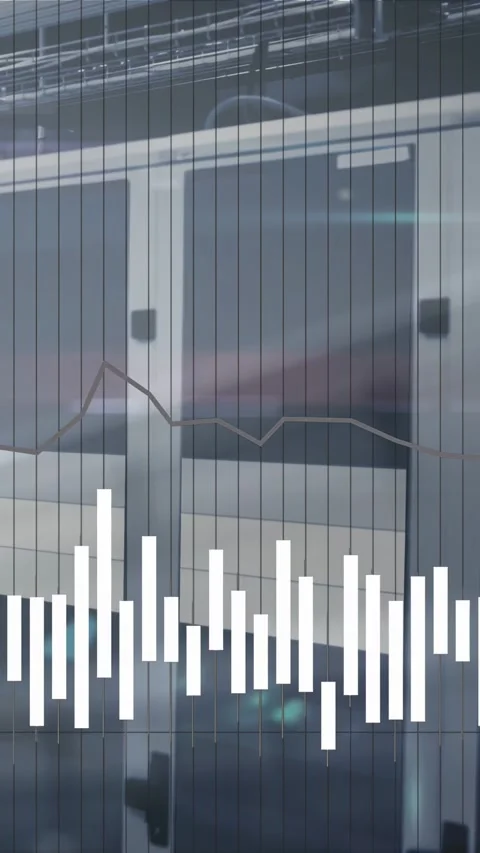Vertical video: Train doors and windows showing EQ bars rising and falling, wave Stock Footage 332775414