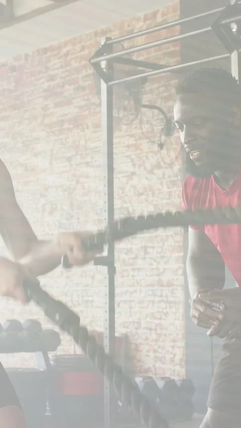 Vertical video: Trainer cueing rhythm while monitoring, woman making alternating Stock Footage 333577028