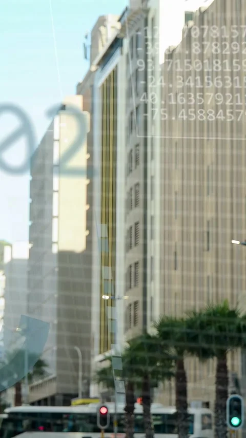 Vertical video: Triangle overlay appearing, expanding over facade and rotating Stock Footage 334128255