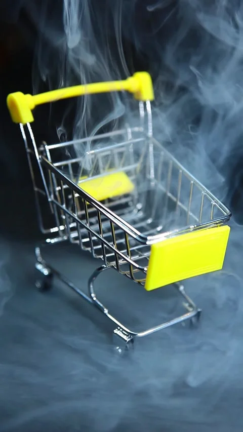 Vertical video of trolley smoke Stock Footage 240199270