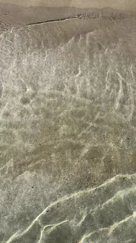 Vertical video on a tropical sandy beach and the sea at daytime Stock Footage 253998098