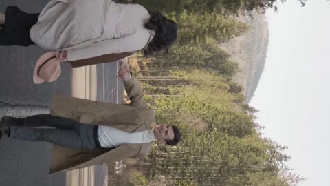 Vertical video Two hearts, one way. A day off filled with spring freshness, hugs Stock Footage 265453075