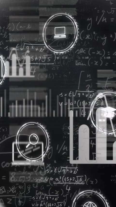 Vertical video: UI cluster shifting while pulse emerging left driving charts Stock Footage 330965760