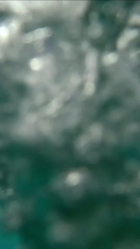 Vertical video, Underwater view of seething water surface, tropical rain in Stock Footage 295264738
