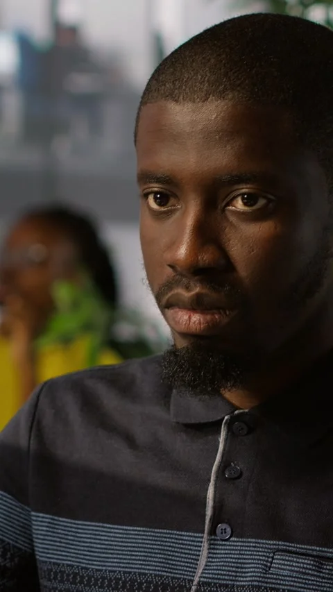 Vertical video Upbeat software engineer utilizing cloud computing tech Stock Footage 319473598