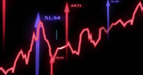 Vertical video: Updating feed moving red jagged line on CRT screen with arrows 스톡 일러스트