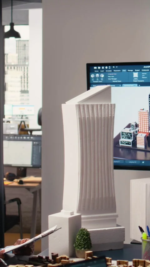 Vertical Video Urban development diverse team discussing property investment Stock Footage 316343114