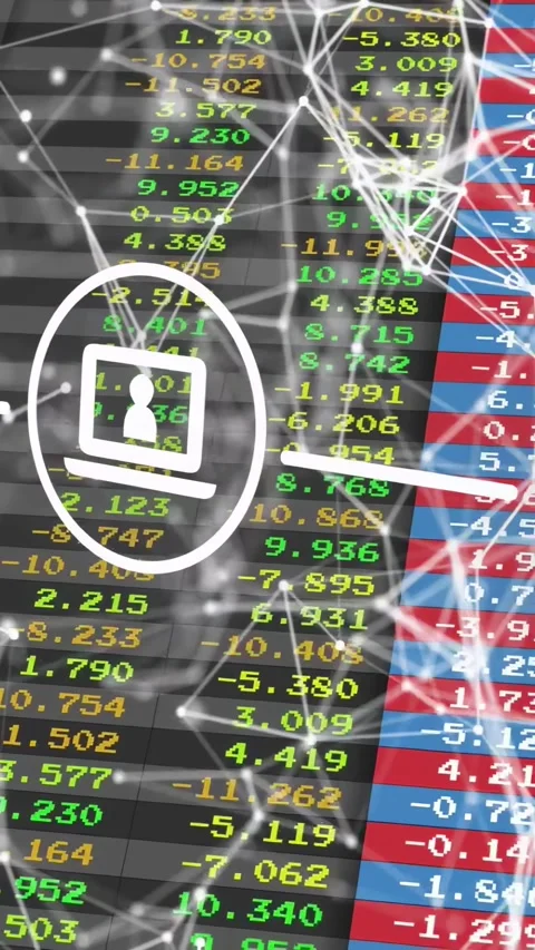 Vertical video: User icon appearing, starting network mesh animating over data Stock Footage 332546951