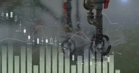 Vertical video: Valve, triggered by flow data and showing overlaid bars, Stock Footage 331048372