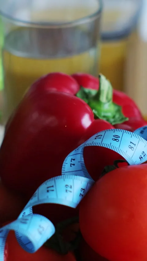 Vertical video. Vegetable diet nutrition and medication concept. Stock Footage 345667977