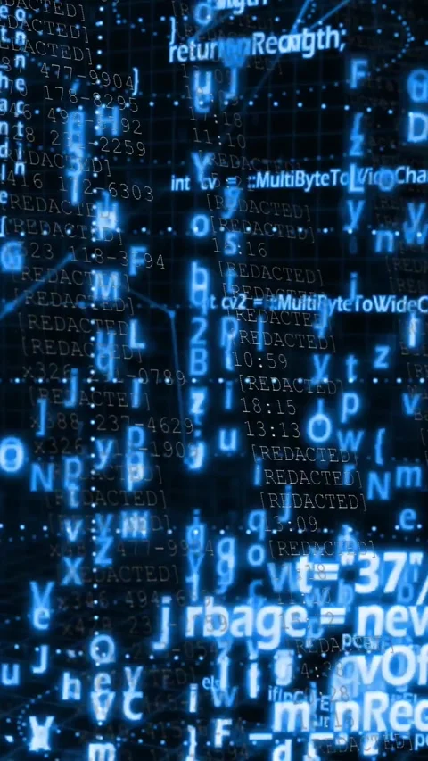 Vertical video: Vertical code streams scrolling on input pulse, revealing panels Stock Footage 329552532