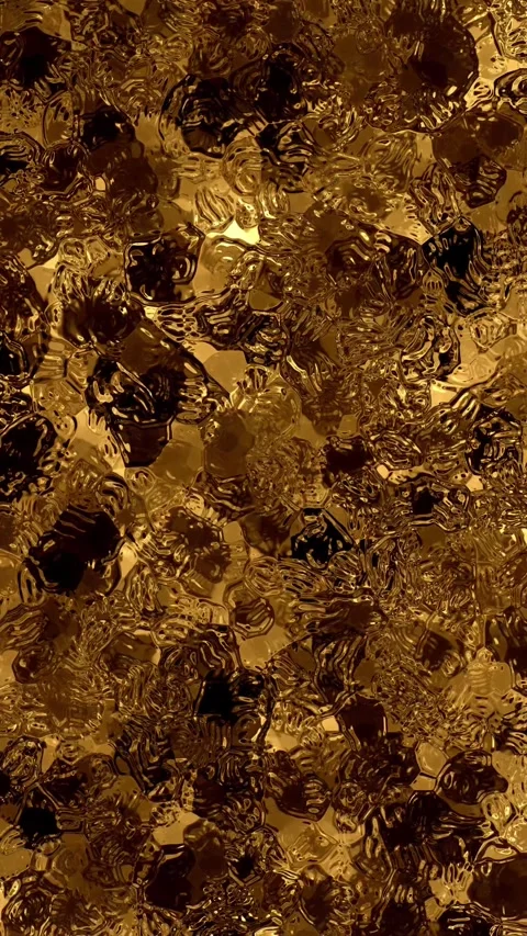 Vertical Video of Very Dense Liquid Gold Texture Flowing, Seamless Loop Stock Footage 344330197