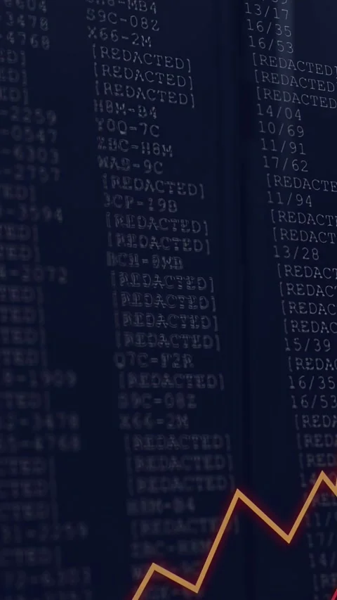 Vertical video: View pan revealing code list cyan bar scanning colored lines Stock Footage 332595007