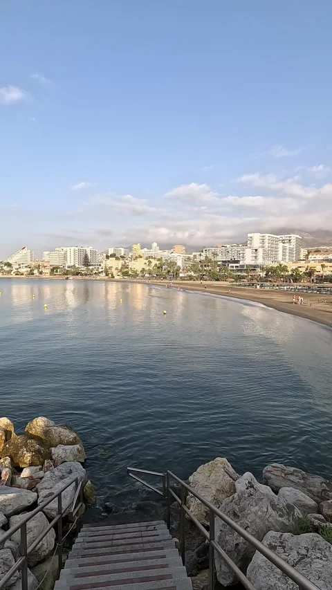 Vertical video of view of Torre Bermeja beach Stock Footage 285950210