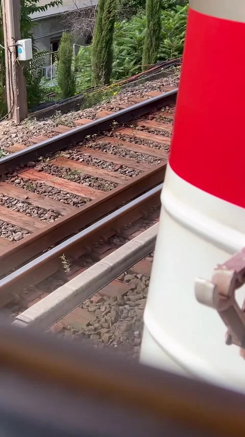 Vertical video. View from window of railway passenger train carriage Stock Footage 319964377