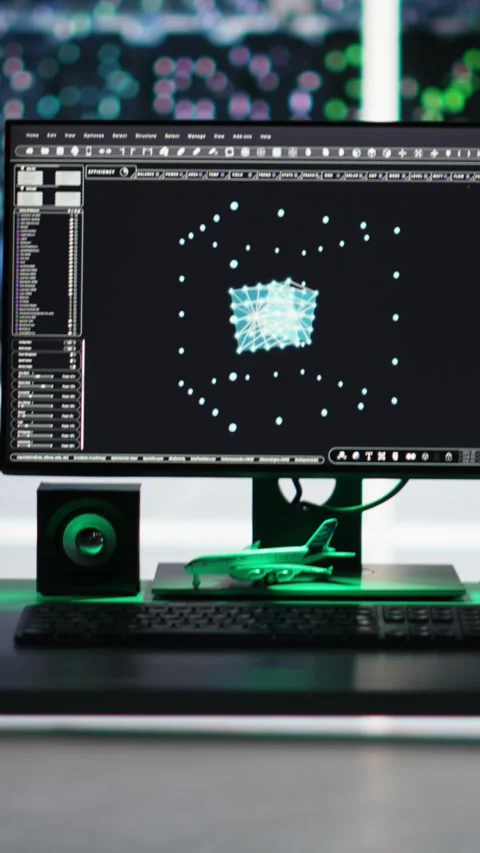 Vertical video Visual programming systems in data center tracking system Stock Footage 307969943