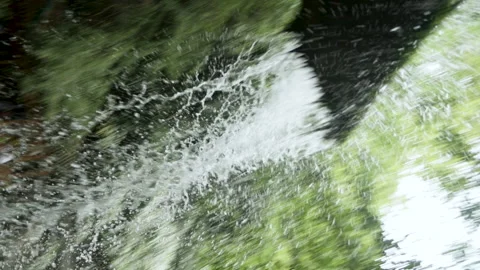 Vertical video waterfall camera from bottom to top Stock Footage 158994791