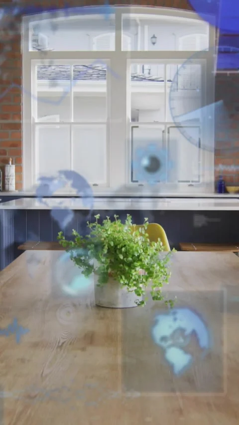 Vertical video: When triggered plant staying centered while 3D HUD elements Stock Footage 328632942