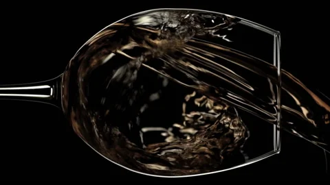 Vertical video of white wine pouring into bordo glass slow motion close up shot Stock Footage 204786745