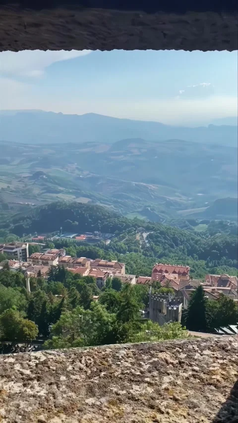 Vertical video Window View from San Marino Castle Stock Footage 308808666