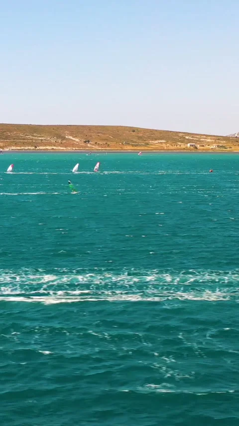 Vertical video of windsurfers Stock Footage 292607725