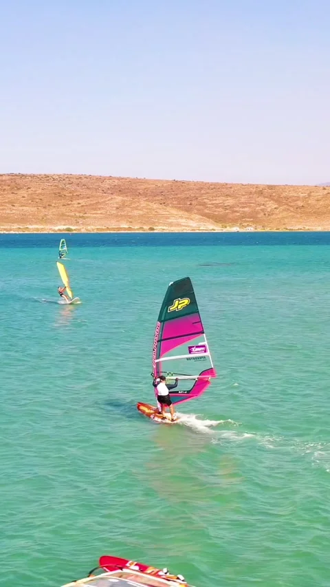 Vertical video of windsurfers Stock Footage 292609570