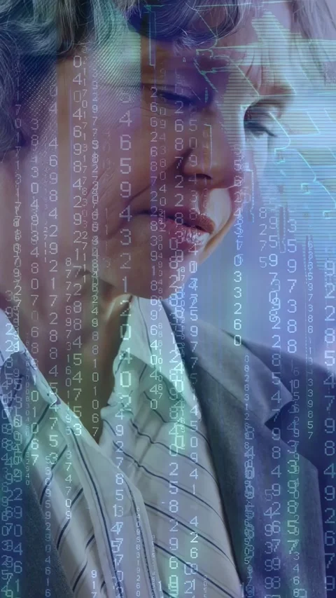 Vertical video: Woman checking watch, speaking to peer in tech, camera zooming Stock Footage 334792583