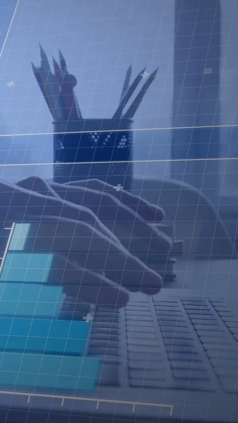 Vertical video: Woman coder placing hands on keyboard, typing code to update Stock Footage 334770925