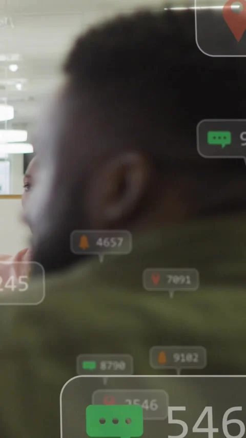 Vertical video: Woman presenting data causing counters in business while man 스톡 동영상 334187420