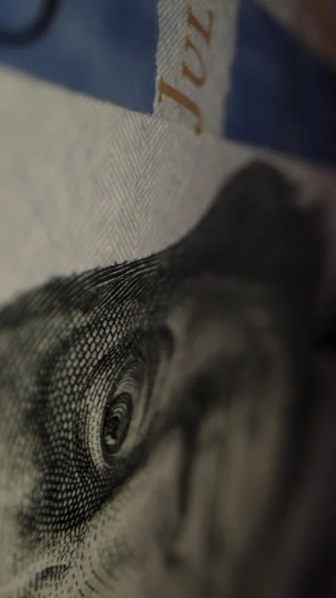 Vertical video. A Woman Takes A Stack Of Dollars From An Envelope And Counts Stock Footage 277583477