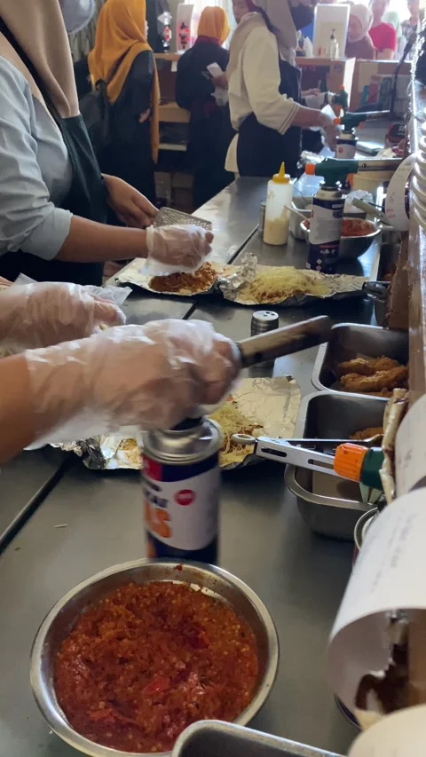 Vertical video of workers are preparing food Stock Footage 293039227