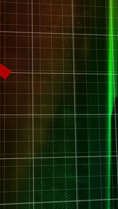 Vertical video: Yellow node appearing linking green nodes, red lines drawing Stock Footage 332747943