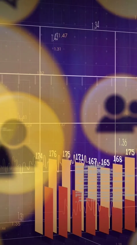 Vertical video: Yellow user icon staying blurred as camera pulling back Stock Footage 332595094