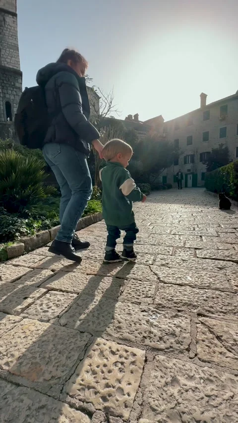 Vertical Video of Young Child Enjoying Family Outdoor Activity Vidéo 345165017