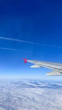 Vertical view of an aerodynamic wing edge and crossing airways in the endle.. Stock Photos