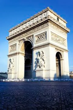 Vertical view of arc de triomphe Stock Photos