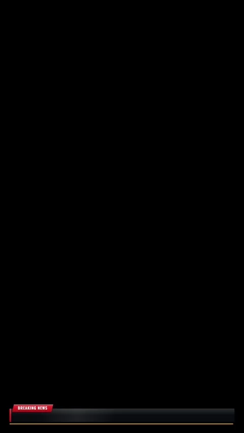 Vertical View of Breaking News Lower Third Overlay Bar Видео 345022136