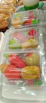 Vertical view of cake filled with mashed green beans Stock Photos