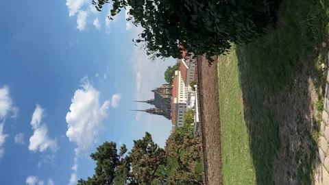 Vertical View Of The Cathedral Of St. Peter And Paul In Brno, Czech Republic Stock Footage 264035426