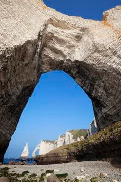 Vertical view of Chalk cliffs Stock Photos