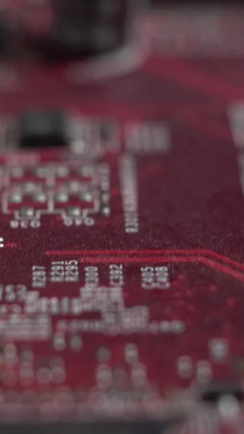 Vertical View, Computer Motherboard Electronic Components Stock Footage 328394552