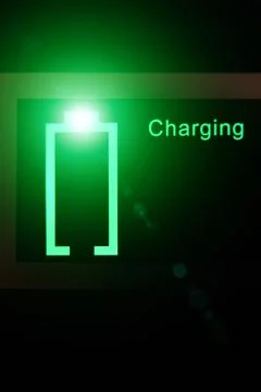 Vertical view of a Control panel display of lithium Portable Power Station... Stock Photos