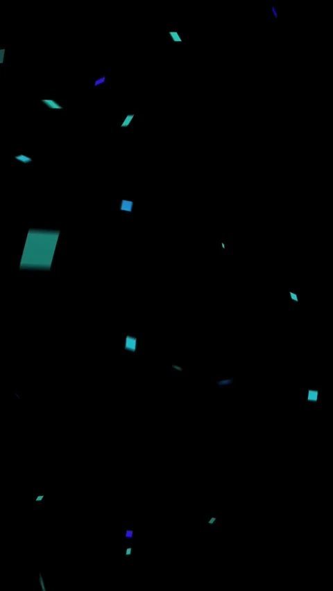 Vertical View of Cyan Confetti Falling Seamless Loop Vidéo 347052805
